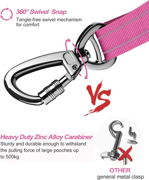 3-in-1 AUBELL Dog Seat Belt for Car,Updated Adjustable Reflective Bungee Heavy Duty Dog Car Harness Tether with Clip