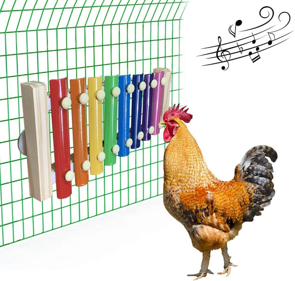 Vehomy Chicken Xylophone Toy for Hens Wood Xylophone Toy with 8 Metal Keys