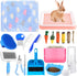 19 Pcs Rabbit Starter Kit Small Bunny Litter Box Rabbit Grooming Kit