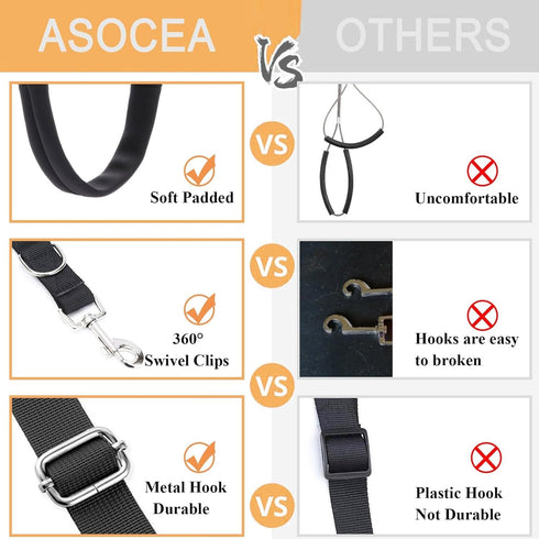 ASOCEA Dog Grooming Belly Strap - Adjustable Bathing Restraint Leash with D-Rings for Small & Medium Dog Cat Hair