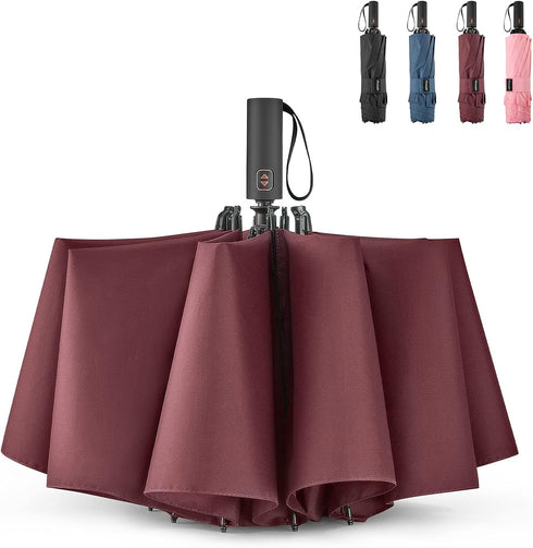 Prospo 62 Inch Large Travel Umbrella - Windproof Compact Reverse Folding Golf Umbrella with Automatic Open Close