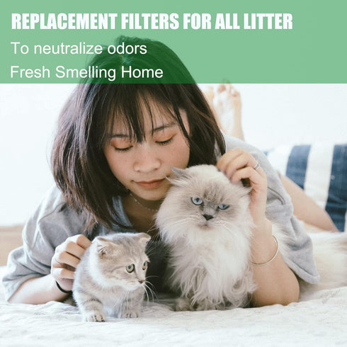 6 Pack Carbon Filters Replacement for Hooded Cat Litter Box, Compatible with Litter-Robot 3