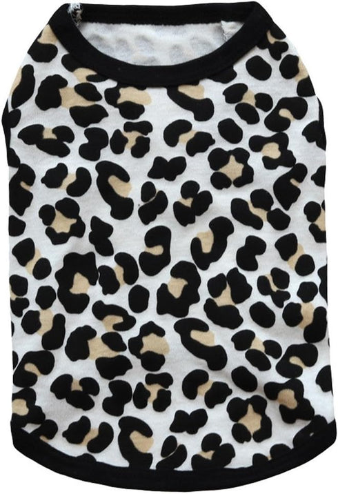 Pet Clothes, Leopard Print T-Shirt for Small Dogs, Cotton Vest, Spring Summer, Black