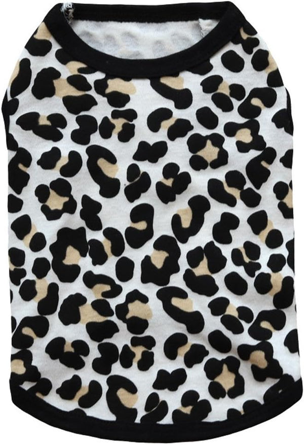 Pet Clothes, Leopard Print T-Shirt for Small Dogs, Cotton Vest, Spring Summer, Black