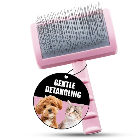 Tauro Pro Line Deshedding Slicker Brush for Dogs & Cats, Soft Pins