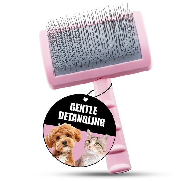 Tauro Pro Line Deshedding Slicker Brush for Dogs & Cats, Soft Pins