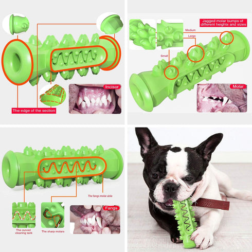 Guardians Dog Chew Toys for Aggressive Chewers - Dog Toothbrush Care Cleaning Stick for Small Middle Dogs (Blue+Green)