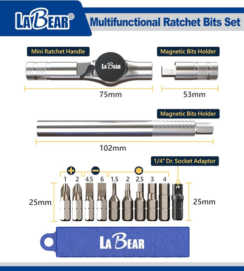 LABEAR-Multi-Function Cycling Bicycle Multitool Repair Kits - Bike Tool Set - Great for Mountain & Road Bikes - Use as Screwdriver or Wrench