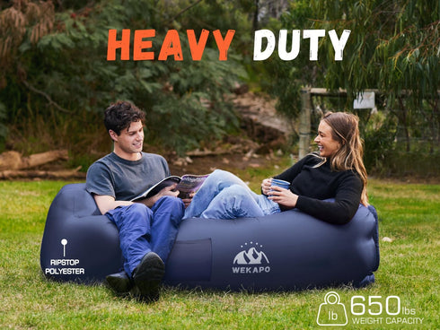 WEKAPO Inflatable Lounger Air Sofa Chair – Portable Waterproof Couch for Camping, Beach, and Outdoor Activities