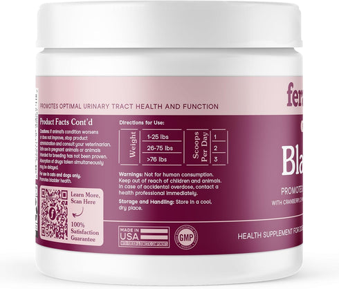 Immunity 60 Fera Pets Bladder Support - Cranberry for Dogs & Cats - D-Mannose & Marshmallow Root - Urinary Tract