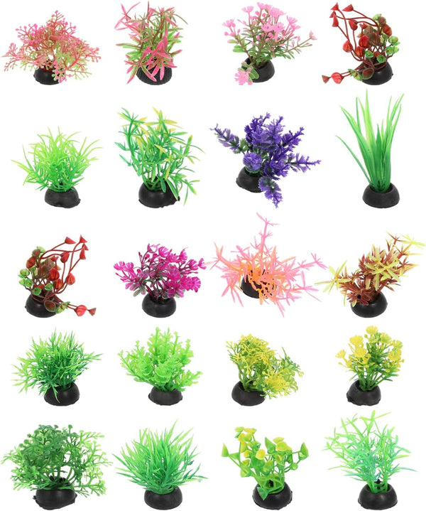 PATKAW Terrarium Plants, 20pcs Miniature Aquarium Plants for Micro Landscape Bonsai Decorations