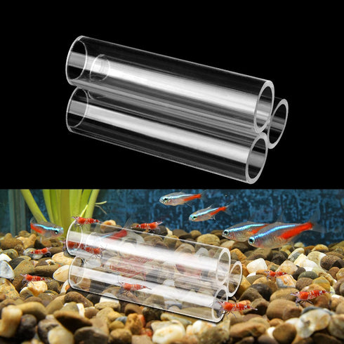 WEAVERBIRD 3-Tube Fish Shrimp Feeder - Acrylic Transparent Pipe Shelter for Aquarium