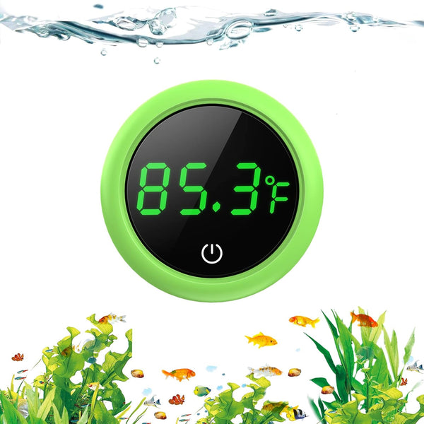 Fish Tank Thermometer, PAIZOO LED Digital Accurate Temperature Gauge for Aquatic Pets, Green