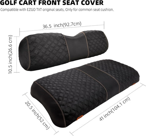 Roykaw Golf Cart Seat Covers, 1680D Oxford Cloth, Universal for EZGO TXT, Backrest Bottom Cover, No Drilling, Washable
