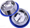 Set of 2 Etched Stainless Steel Dog Bowls, 32oz Each with Non-Skid No-Tip Silicone Ring, Easy to Clean