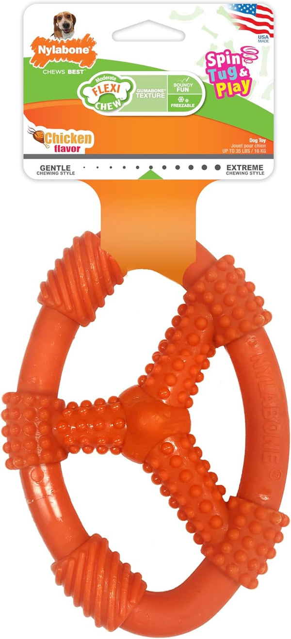 Nylabone Oval Ring Flexi Chew Toy for Dogs, Flexible Dog Toys for