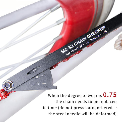 Gugxiom Bike Chain Checker, Chain Wear Indicator, Aluminum Alloy Chain Checker Tool, for Detecting The Length and Angle of The Chain, Compatible with Most Chains
