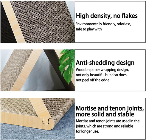 Cat Scratcher Cardboard, Durable Large Triangle Vertical Cat Scratching Board with Premium Scratch Textures Design