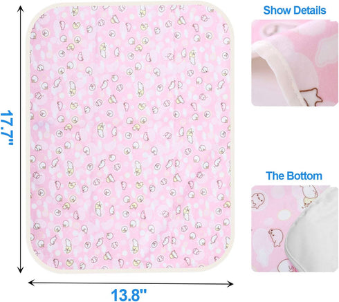 4 Pack kathson Guinea Pig Cage Liner Hamster Cage Bedding Pad Reusable Pee Pads Super Absorbent Waterproof Food Mat