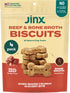 Jinx Bone Broth Biscuits - Natural Crunchy Dry Dog Treats, Made with Oven-Baked Real Beef, Pumpkin, Blueberries