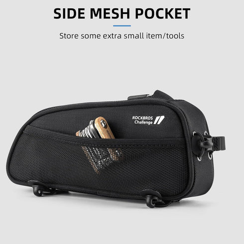 ROCKBROS Top Tube Bike Bag, Bicycle Front Frame Bag Cycling Accessories, Lightweight Portable Mounting System
