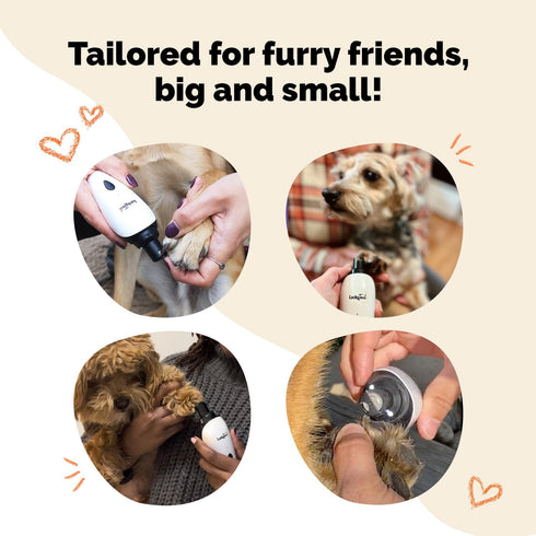 LuckyTail Pet Nail Grinder for Dogs and Cats, Super Quiet, USB Rechargeable, 2 Speeds