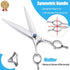 PURPLEBIRD 8 Inch Left Handed Downward Curved Dog Grooming Scissors, Professional Pet Shears, Silver