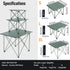 iClimb Ultralight Compact Camping Folding Table with Carry Bag, Reinforced Green - S