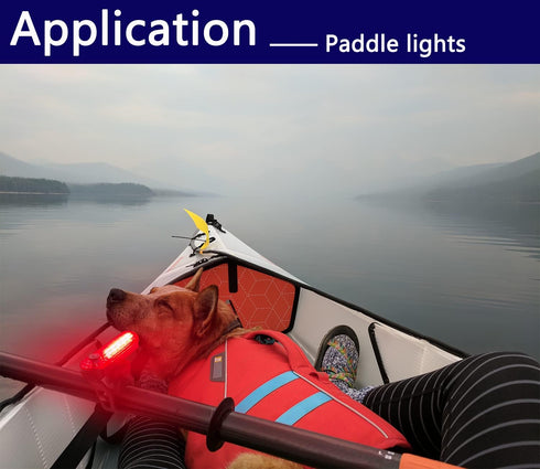 LED Navigation Lights Kit for Boat Kayak, 4Pack Battery Operated Stern Lights with 2 Safety Whistles Included