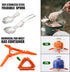 Odoland 8pcs Camping Cookware Mess Kit, Pot and Pan Set with Mini Backpacking Stove for Outdoor Cooking