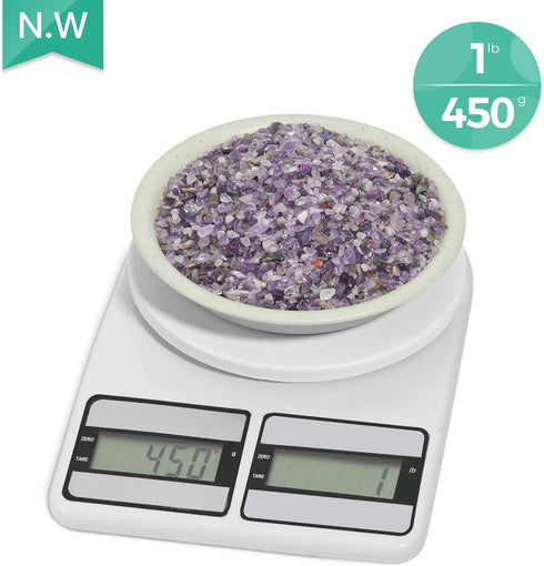 T4U Tumbled Chips Stones, Crushed Crystal Quartz 1 LB for DIY Aquarium Gravel Rocks (Amethyst)
