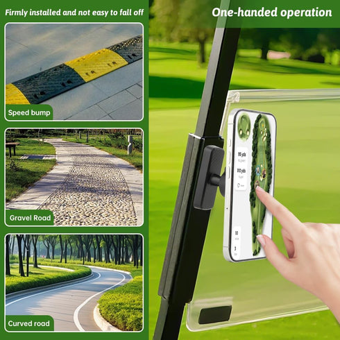 CfoPiryx N52 16 15 14 13 12 Magnetic Golf Cart Phone Holder, Aluminum Phone Mount with Magnets Golf Cart Accessories