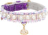 PetsHome Cat Dog Collar, Beautiful Lace Cute Pearl Premium PU Leather with Shell Pendant Adjustable for Small Dog and
