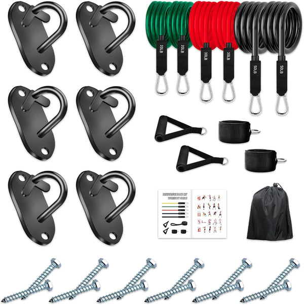 Wall Mount Workout Anchors for Resistance Bands, Home Gym Exercise Anchors