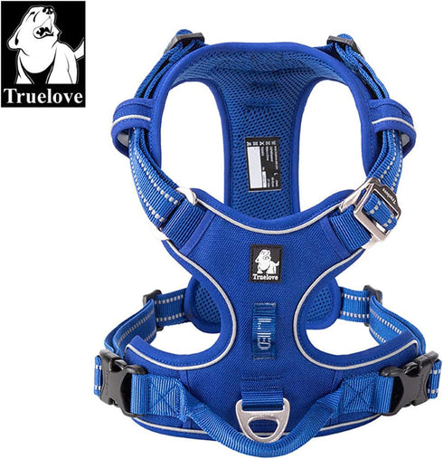 TRUE LOVE Dog Harness No Pull, Adjustable Comfortable Control Step-in Pet Harness in Brilliant Royal Blue Colors