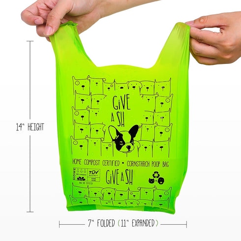 10% D6400 13432 240 (1 Certified Home Compostable Dog Poop Bags with Handles - to Charity - ASTM & EN Compliant - x