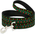 Dog Leash Christmas Sweater Stitch, 6 Feet Long, 1.0 Inch Wide (Green White Gold Red)