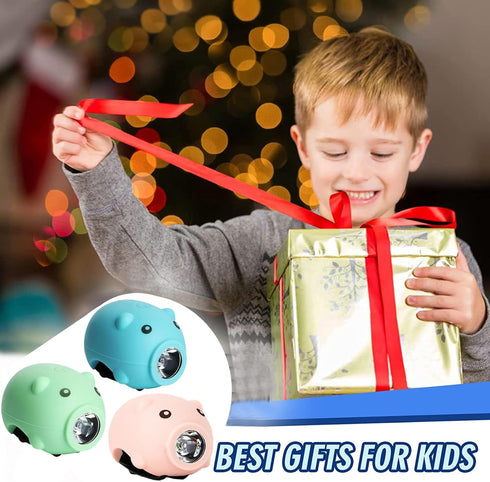 Kids Bike Lights for Night Riding, Rechargeable Headlight and Tail Light Set with 120dB Speaker