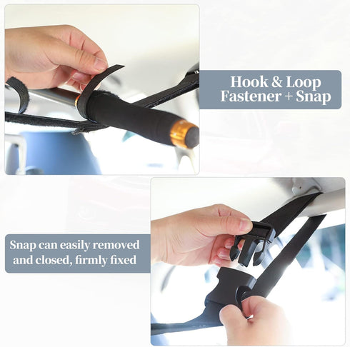 Vehicle Fishing Rod Holder, Heavy Duty Adjustable 5 Rod Capacity Storage Straps for Truck Car SUV Wagons Van