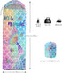 Kids Sleeping Bag for Boys Girls, Rocket Moon Print, Lightweight Warm Portable Outdoor Indoor, Waterproof for Camping
