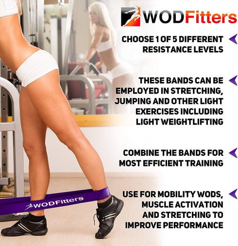 WODFitters Pull Up Assistance Band - For Stretching, Mobility Workouts, Warm Up, Recovery, Powerlifting, Home Fitness