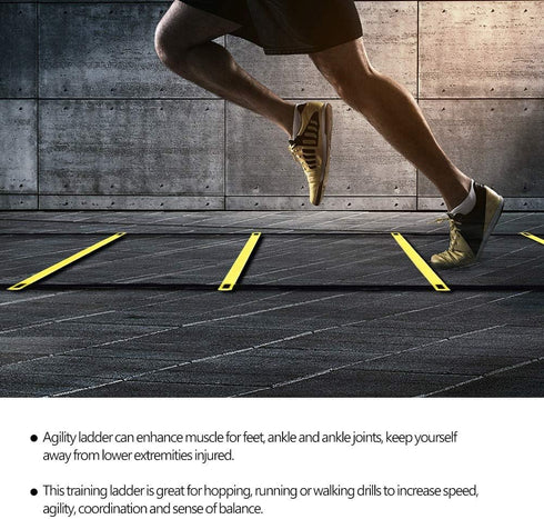 Greensen 13ft Agility Training Ladder & Speed Cones Training Set Agility Speed and Balance Training Ladder Agility Ladder Exercise Workout Equipment for Soccer Speed Football Fitness Feet
