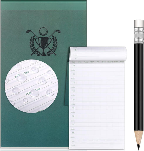 Yexiya Waterproof Golf Scorecard Book with Pencil, All Weather Golf Notebook, Pocket Golf Score Book for Men