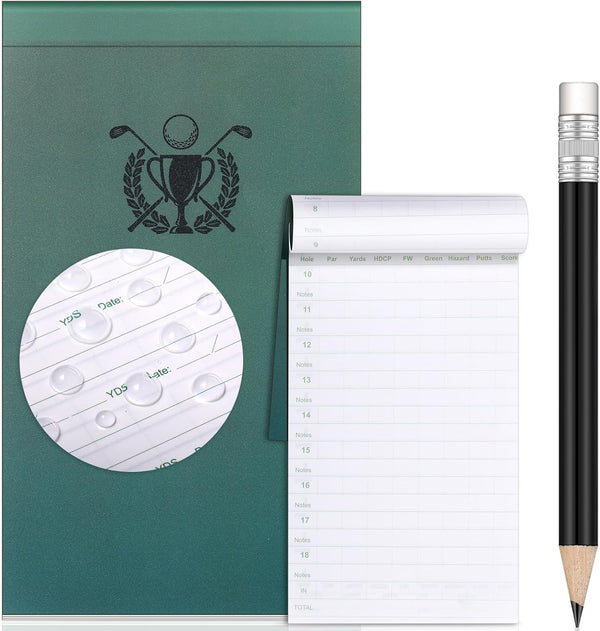 Yexiya Waterproof Golf Scorecard Book with Pencil, All Weather Golf Notebook, Pocket Golf Score Book for Men