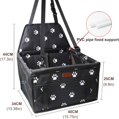 BYGD Pet Dog Booster Seat | Upgrade Support Rod | Breathable and Foldable Pet Car Basket | Portable Seat for Small and