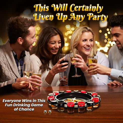 Bo-Toys Set (2 16 Drinking Game Glass Roulette - Drinking Game Balls and Glasses) Casino Style Drinking Game
