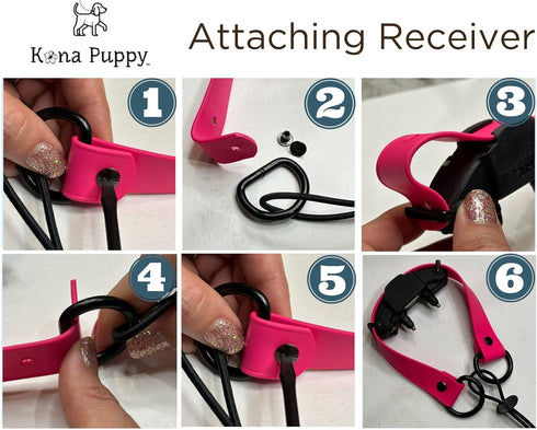 Waterproof E-collar Replacement Strap Dog Collar for Invisible Fence/e-collar - Easy On Bungee (Black, 1" Wide)