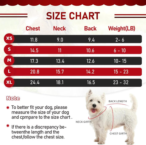 Dog Sweater Dress, Plaid Knitwear for Small Medium Dogs, Warm Turtleneck Pullover with Leash Hole for Christmas (Red,