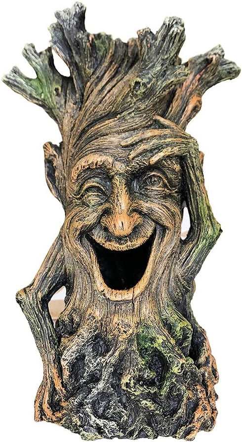 Fish Tank Tree Trunk Decorations, Lifelike Hollow Wood Ornament for Fish to Swim Through