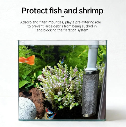 baoauh 10pcs 16) Aquarium Stainless Steel Mesh Filter Guard Stainless Steel Shrimp Tank Filter Inlet Protector Mesh